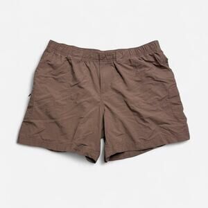 Columbia Brown Cargo Shorts Elastic Waist Outdoor Hiking Size Large